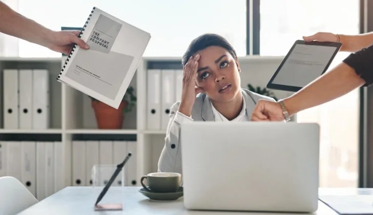 an employee feeling frustrated at work