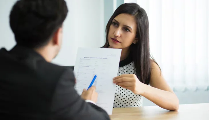 an employer talking to an employee