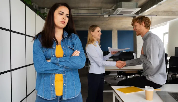 a frustrated employee at work