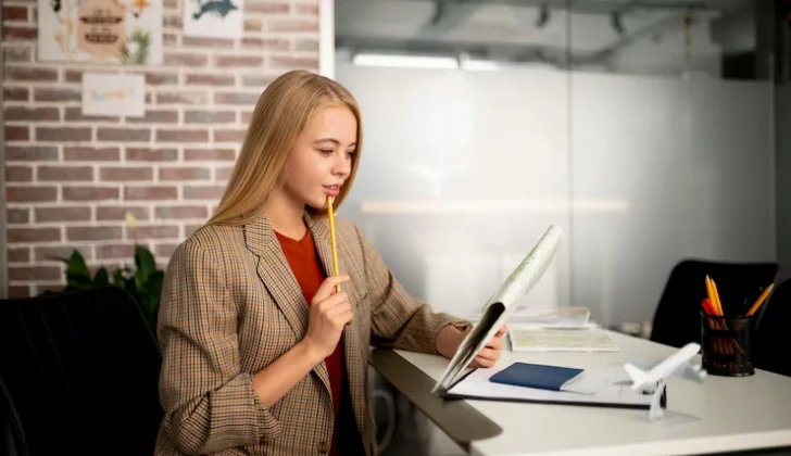 an employee working on a task
