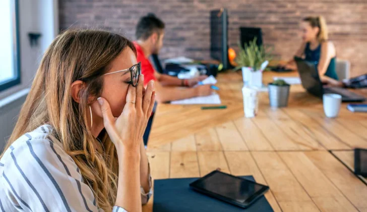 an employee crying at work