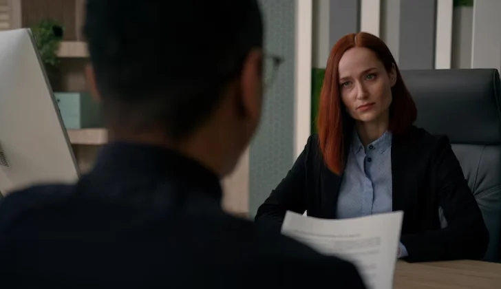 an employer listening to an employee during an interview