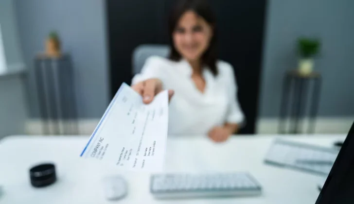 an employer handing over an employee payment