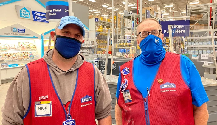 two Lowe’s Employee during Covid