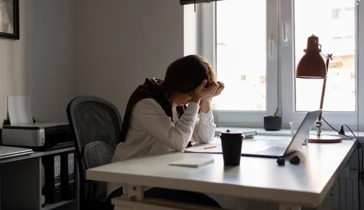 a frustrated employee at work