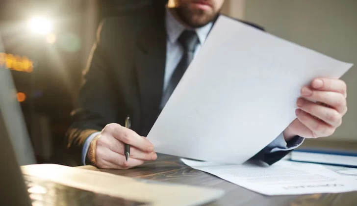 a lawyer checking legal documents