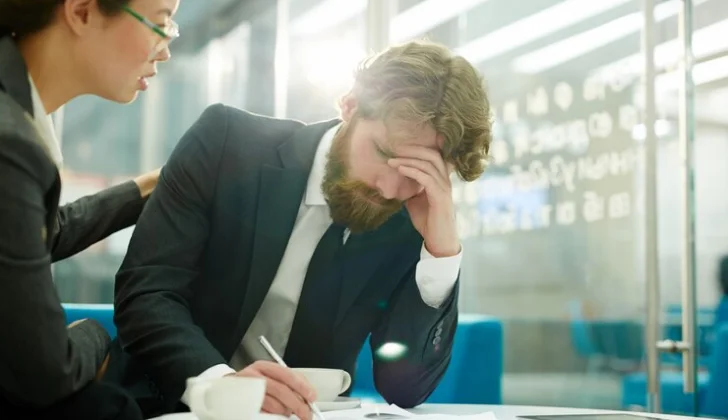 a worried employee