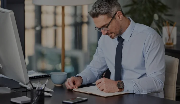 an employee writing a letter