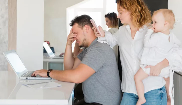 a worried family