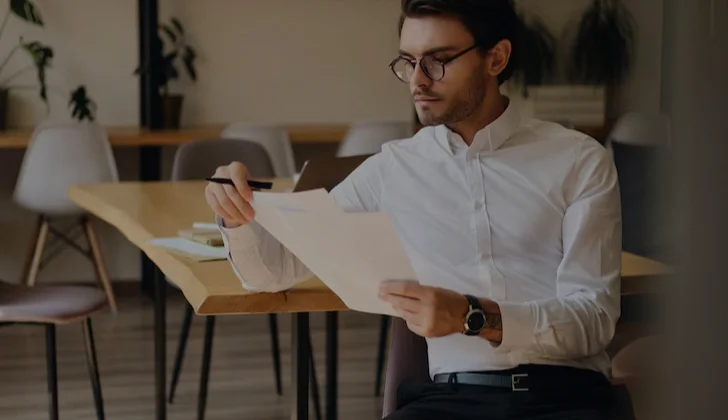an employer reading a letter