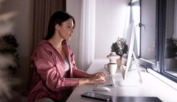 an employee working from home