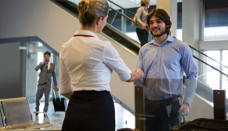a supervisor welcoming a new employee