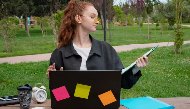 a person working with laptop