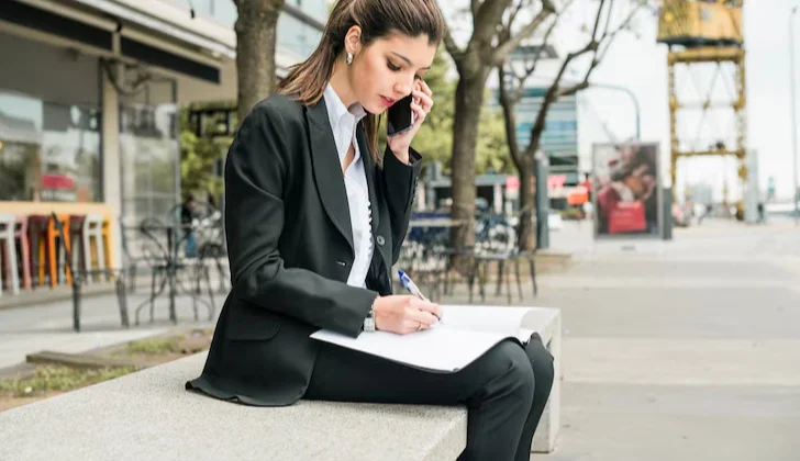 a woman talking on the phone