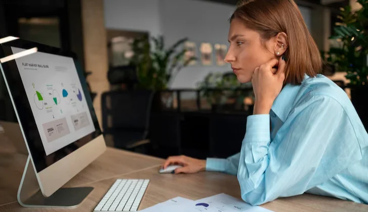 an employee working on a task