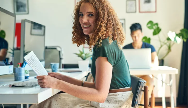 a happy employee at work