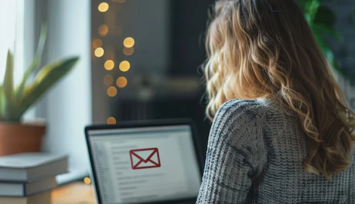 a woman checking her Emails