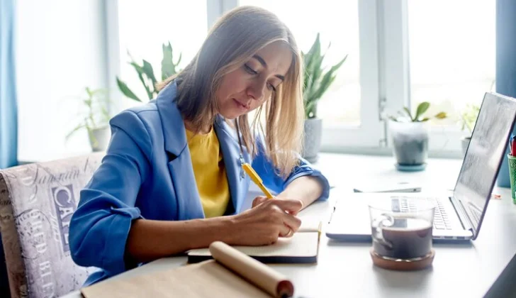 an employee writing a letter