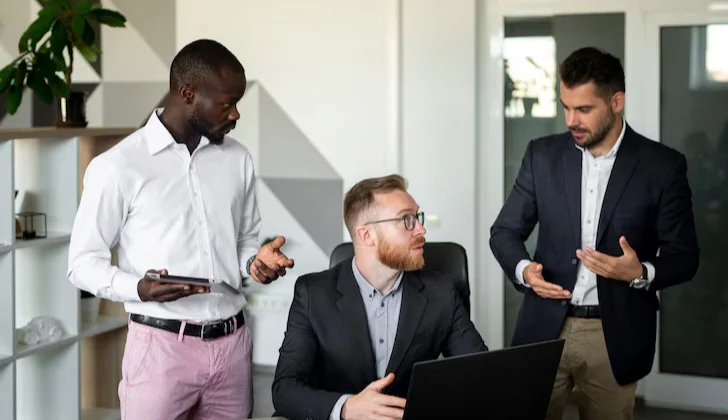 some employees having a meeting