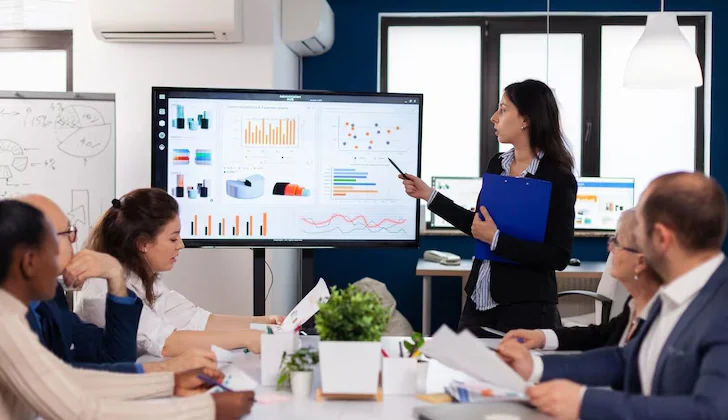 an employee having a presentation