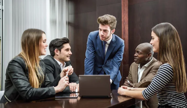 some employees having a meeting
