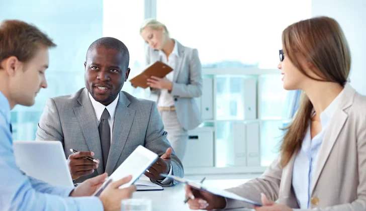 some employees having a meeting
