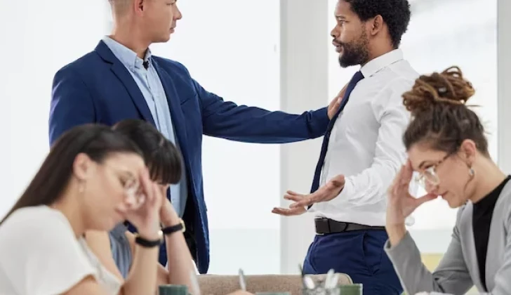 some employees resolving conflicts