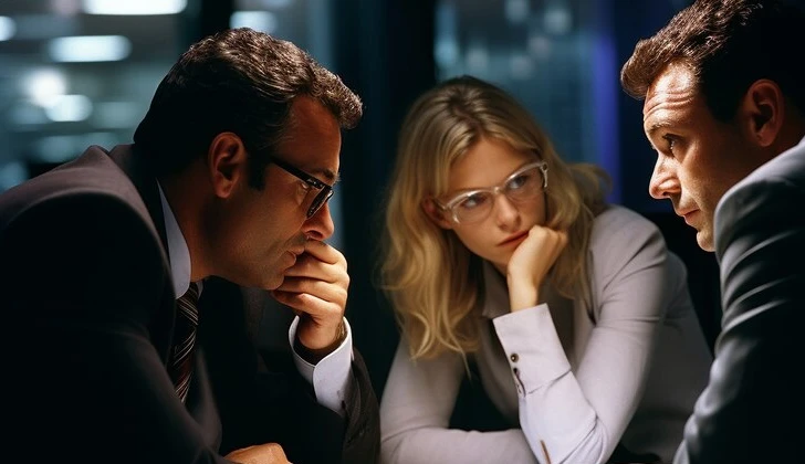 some employees having a meeting