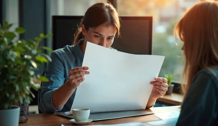 an employee reading a task