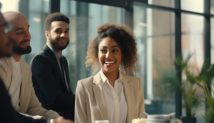 a happy employee at work