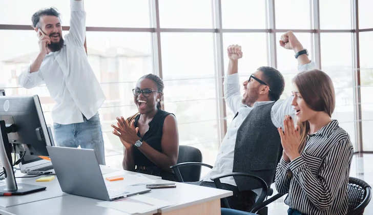 happy employees at work