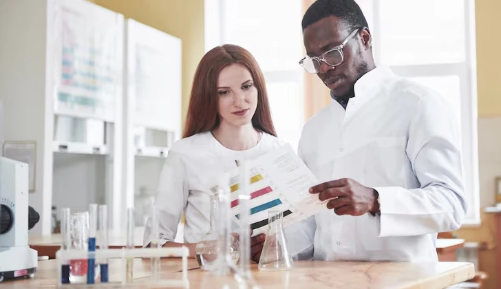 two people checking employees metrics