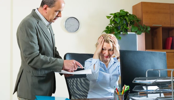 a frustrated employee at work