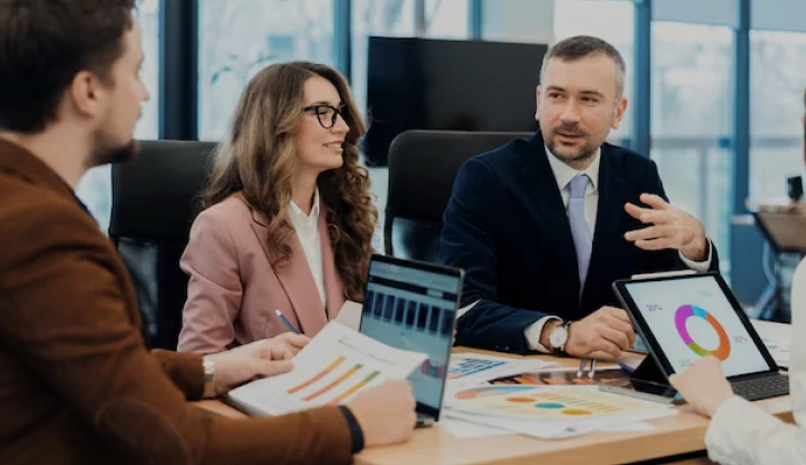 team members having a meeting
