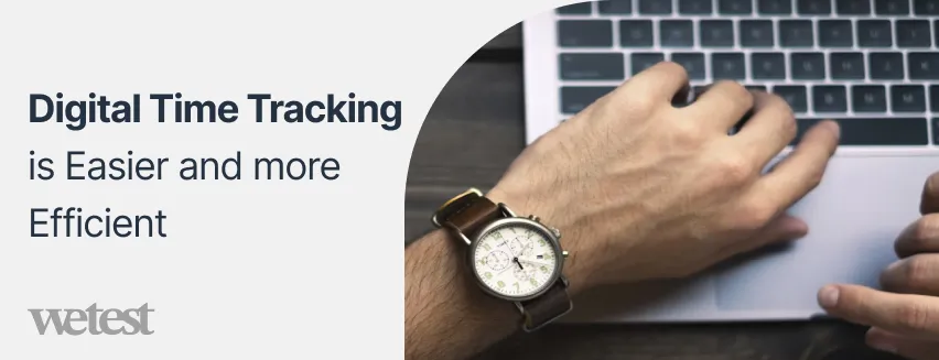 A man working on a laptop and timing himself using his wrist watch