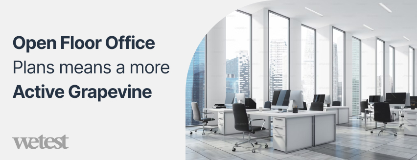 an open floor office view
