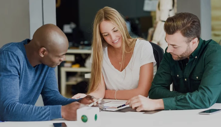 some employees having a meeting
