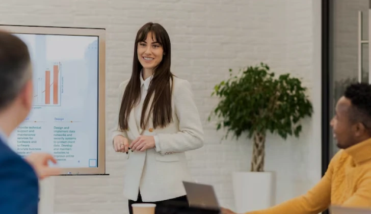 an employee having a presentation