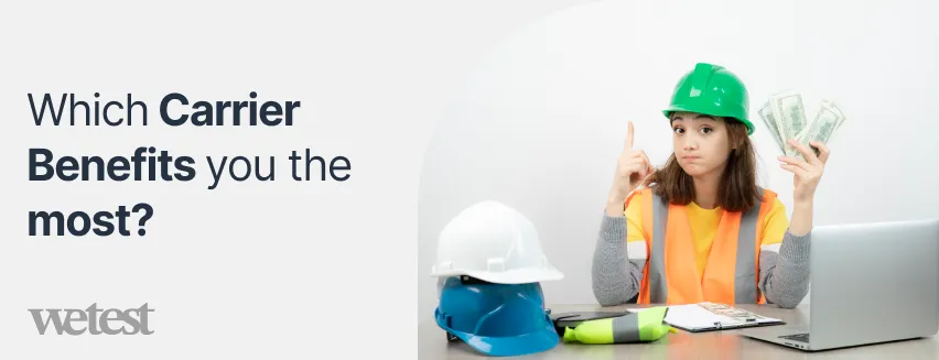A woman in a safety vest holding money