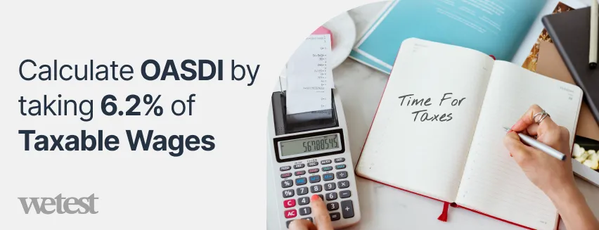two hands on a desk working on a calculator and writing on a notebook with the words: time for taxes