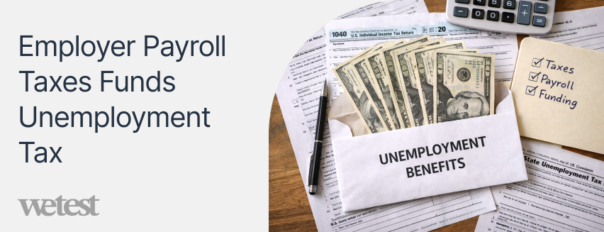 An envelope of cash sitting on a desk titled Unemployment benefits.