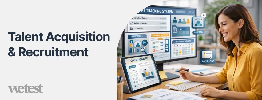 A woman in an office looking through onboarding plans