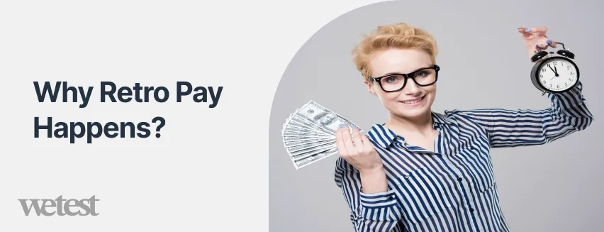 A woman holding a clock in one hand and a bunch of money in another hand