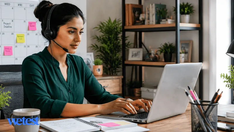 virtual assistant working
